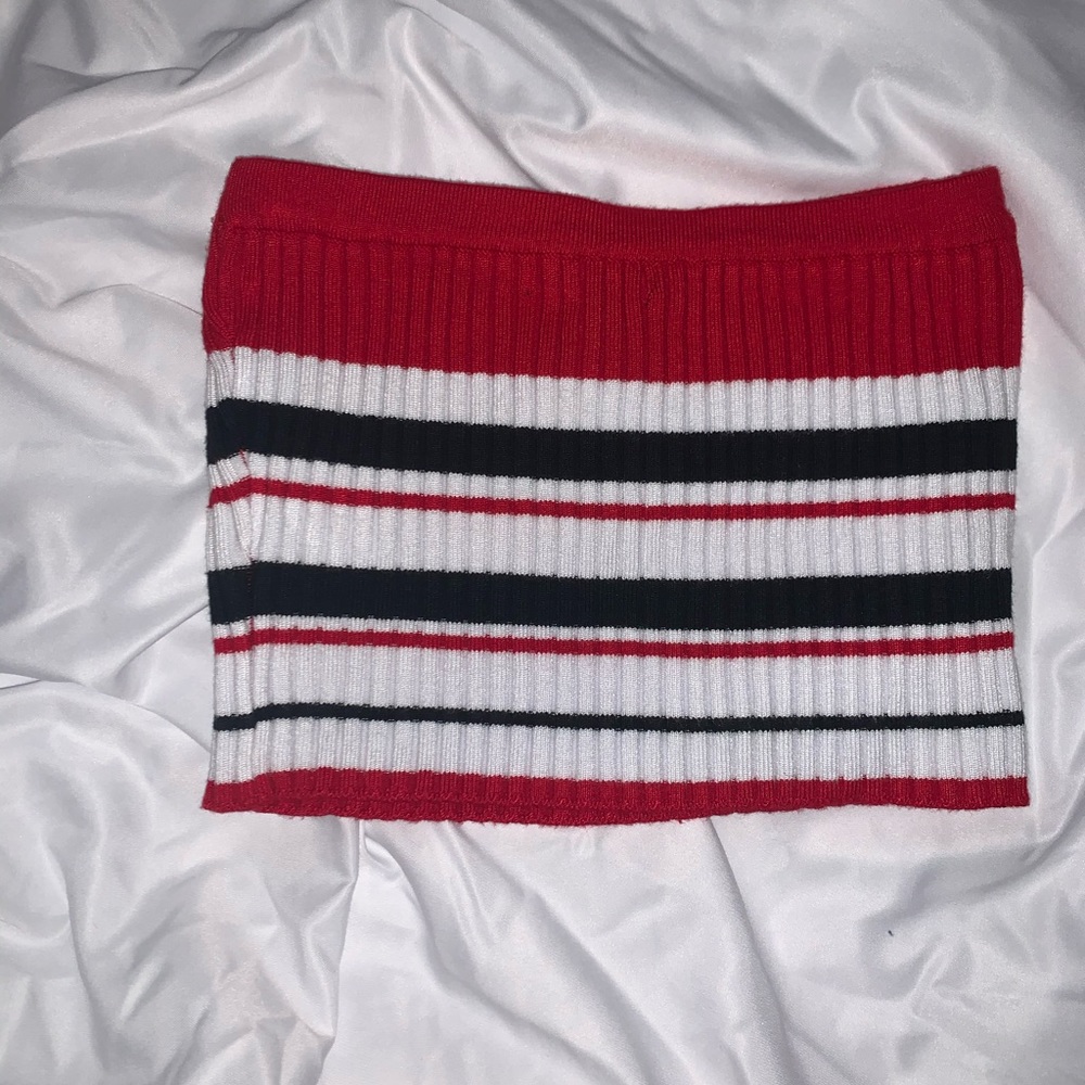 THICK RIBBED STRIPED TUBE TOP